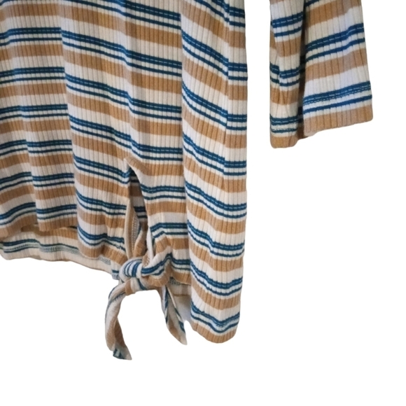 2/$25 St.John's Bay Mock Neck LS Tees Striped Tie Side Soft Layering 90's Y2K M - Picture 4 of 11